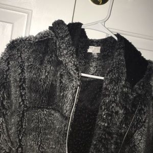 Fluffy Zip Up Hooded sweater